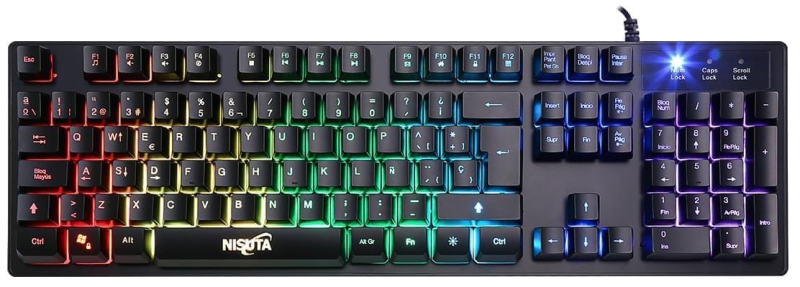 TECLADO NISUTA GAMER     NEGRO  RGB  USB miniatura 2