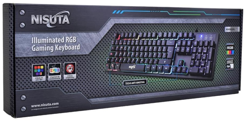 TECLADO NISUTA GAMER     NEGRO  RGB  USB miniatura 4