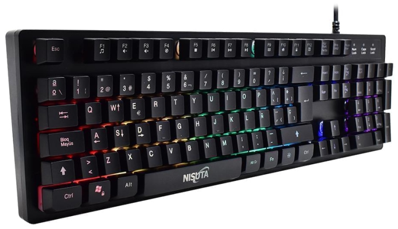TECLADO NISUTA GAMER     NEGRO  RGB  USB