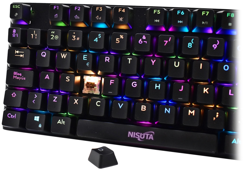 TECLADO NISUTA GAMER Z88 NEGRO  RGB  USB miniatura 2
