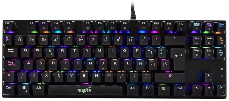TECLADO NISUTA GAMER Z88 NEGRO  RGB  USB