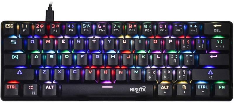 TECLADO NISUTA GAMER Z61 NEGRO  RGB  USB