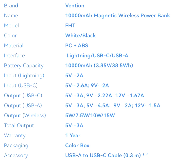 BAT.CARG. WLESS VENTION 10000mAh 15W miniatura 2