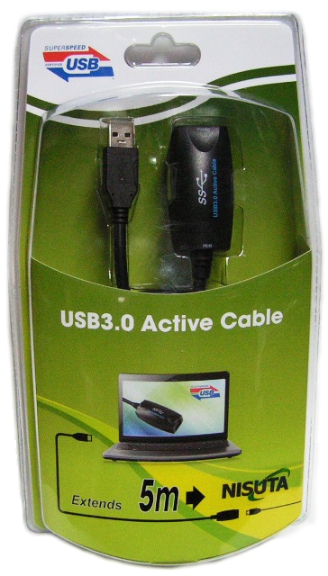 CABLE EXTENS.USB 3.0 ACTIVO NISUTA  5,0m