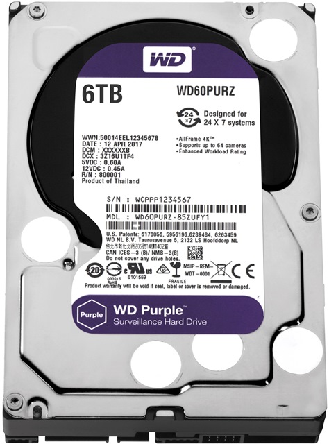D.DURO SATA3.  6TB  64MB PURPLE      W.D
