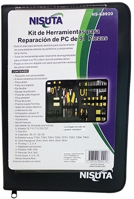 HERRAMIENTAS KIT PC       91 PIEZAS NISU miniatura 2