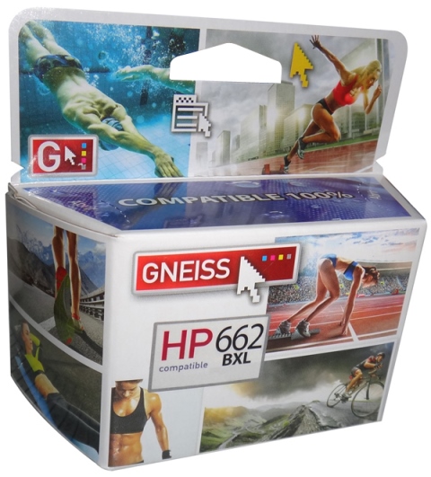 TINTA GNEISS P/HP 662XL-CZ105AL  NEGRO