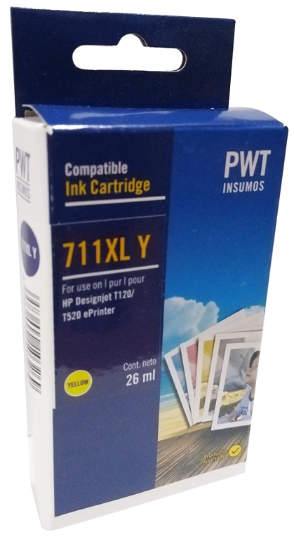 TINTA POWERTEC P/HP 711-CZ132A AMARILLO
