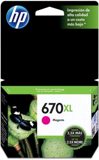 TINTA HP 670XL-CZ119AL        MAGENTA
