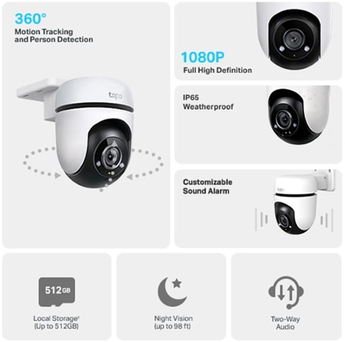 CAMARA IP WLESS TAPO C500  FHD/PT/EXT miniatura 2