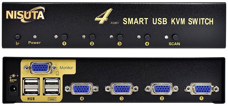 KVM a  4PC NISUTA      VGA+USB  C/CABLES miniatura 3