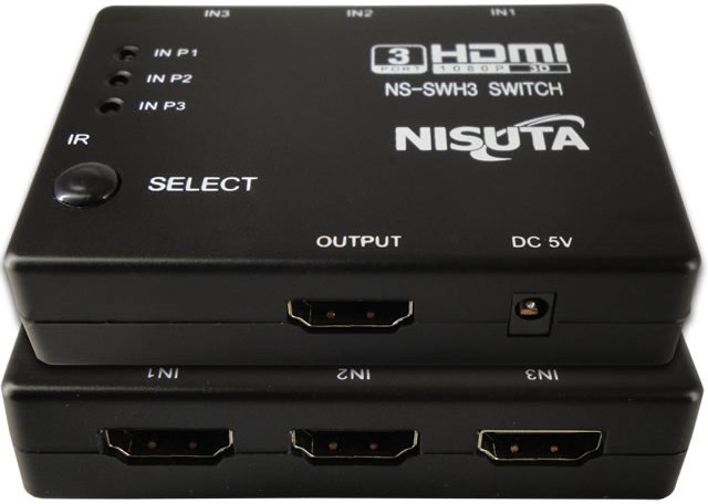 SWITCH HDMI 3-IN a 1-OUT    +CTRL NISUTA miniatura 2