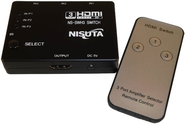 SWITCH HDMI 3-IN a 1-OUT +CTRL NISUTA