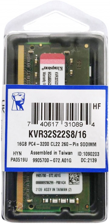 16GB SO-DDR4,3200 KVR32S22S8/16 KINGSTON miniatura 2