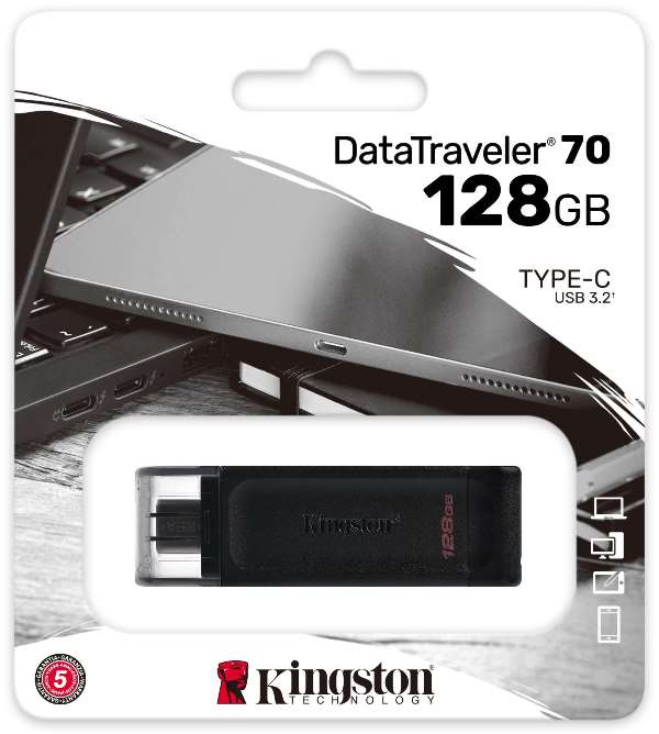 PEN DRIVE 128GB KINGSTON DT70 USB C  3.2 miniatura 3